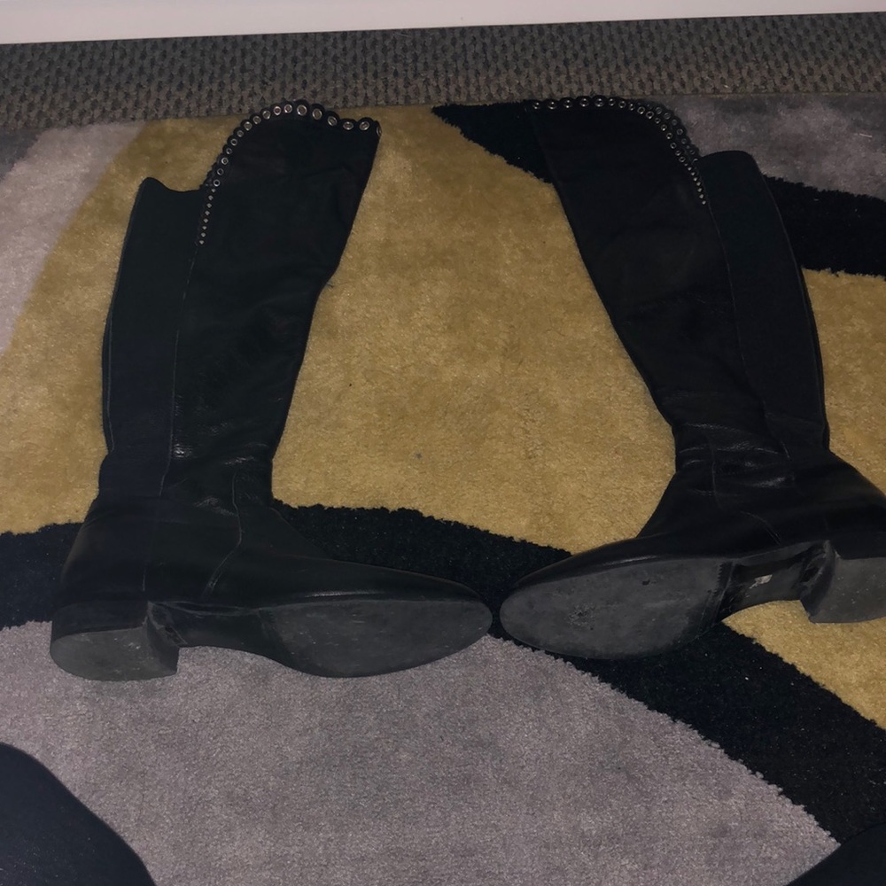 L K Bennett Black knee boots with gold hardware size 40.5